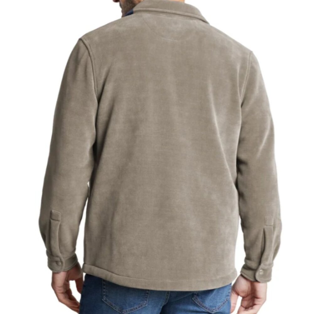 Copper & Oak Men's Fleece Shirt Jacket Heavyweight Snap Button Brown Size L - Picture 4 of 10